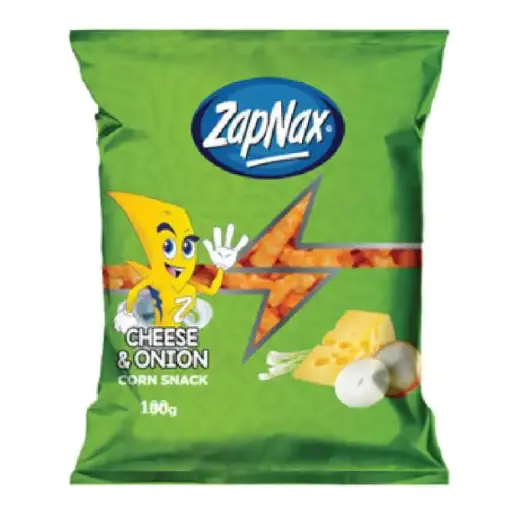 ZapNax Cheese and Onion Snacks Pack (100g X 10)